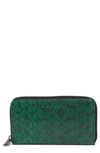 Aimee Kestenberg Romeo Leather Wallet In Emerald Snake