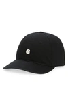 Carhartt Logo Baseball Cap In Black/ Wax