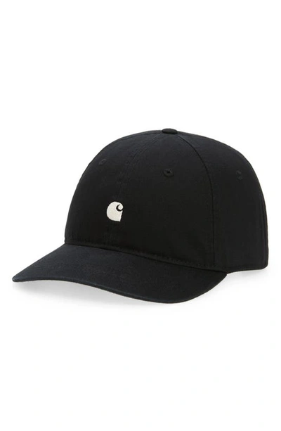 Carhartt Madison Logo Embroidered Baseball Cap In Black/ Wax