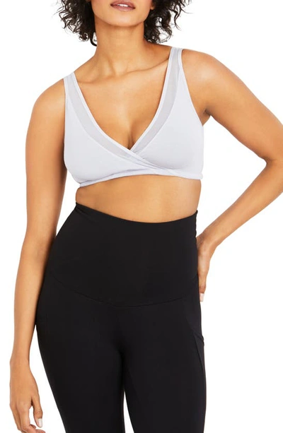 A Pea In The Pod Mesh Trim Lightweight Support Maternity And Nursing Bra In Grey Dawn