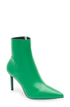 Jeffrey Campbell Nixie Pointed Toe Bootie In Green Stretch