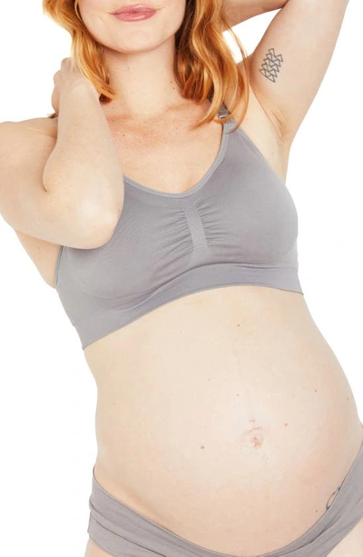 Motherhood Maternity Full Busted Seamless Nursing & Maternity Bra In Flat Grey