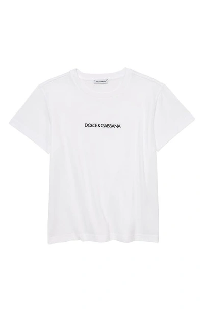 Dolce & Gabbana White T-shirt For Kids With Logo