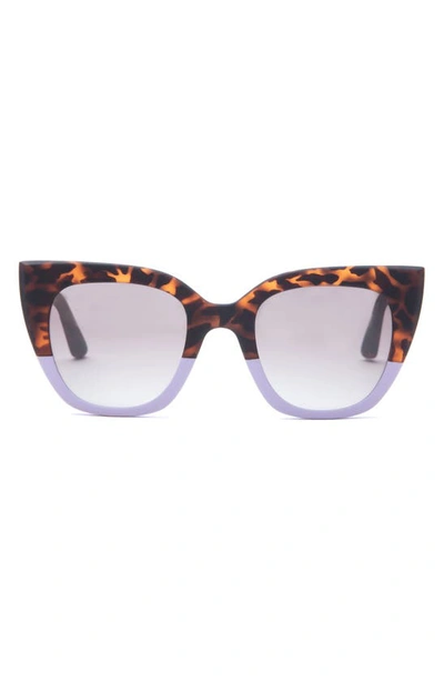 Toms Traveler Sydney 50mm Cat Eye Sunglasses In Tort Orchid Fade/ Grey