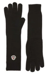 Moncler Cashmere Knit Gloves In Black