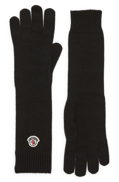 Moncler Cashmere Knit Gloves In Black