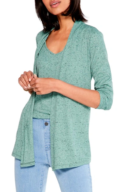 Nic + Zoe Ribbed Open-front Cardigan In Green