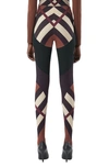 BURBERRY TULLY KISSING CHECK PANELED STIRRUP PANTS