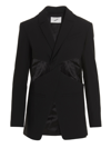 Coperni Twisted Cut-out Tailored Jacket In Black