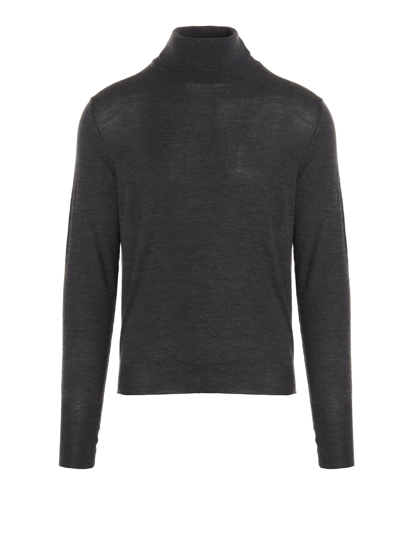 Ma'ry'ya Wool Silk Cashmere Turtleneck Sweater In Gray