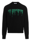 Jw Anderson Black And Green Merino Wool Jumper In Black