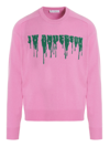 Jw Anderson Light Pink And Green Merino Wool Jumper In Pink