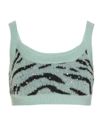 Alessandra Rich Cropped Embellished Zebra-jacquard Mohair-blend Top In Multicolor