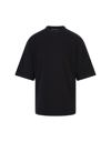 PALM ANGELS MAN BLACK OVERSIZE T-SHIRT WITH LOGO IN TONE