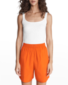 Rag & Bone The Essential Rib Scoop-neck Tank In White