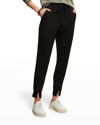 Theory Slouchy Double-knit Jogger Pants In Black