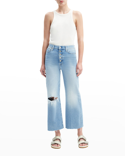 7 For All Mankind Cropped Jo Wide Leg Jeans In Light Blue