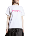Balenciaga Logo Slime Jersey T-shirt In White / Pink