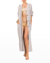 EVERYDAY RITUAL JADE COTTON GAUZE BUTTON-FRONT COVERUP