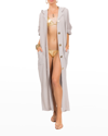 Everyday Ritual Jade Button-up Robe In Light Grey