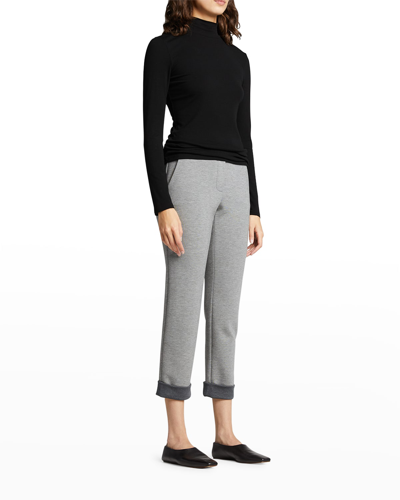 Theory Treeca Double-knit Pull-on Pants In Gray
