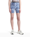 Dolce & Gabbana Logo-band Tile-print Lycra Biker Shorts In Multiprint