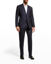 GIORGIO ARMANI TWO-BUTTON SOFT BASIC SUIT, NAVY