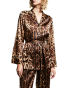 Dolce & Gabbana Belted Leopard-print Pajama Shirt In Light Brown Print