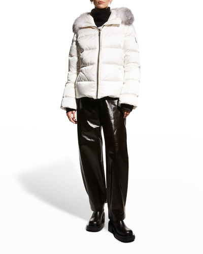 Gorski Apres-ski Jacket W/ Detachable Fox Fur Trim In White