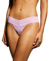 Hanky Panky Cross-dyed Leopard Low-rise Lace Thong In Rose Petal/orange Blossom