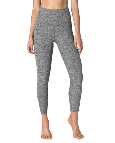 Beyond Yoga Caught In The Midi High-waist Space-dye Leggings In Grey