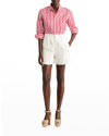 Polo Ralph Lauren Tracy Pleated Linen Shorts In Lux Cream