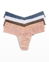 HANKY PANKY 5-PACK LOW-RISE MULTICOLOR LACE THONGS