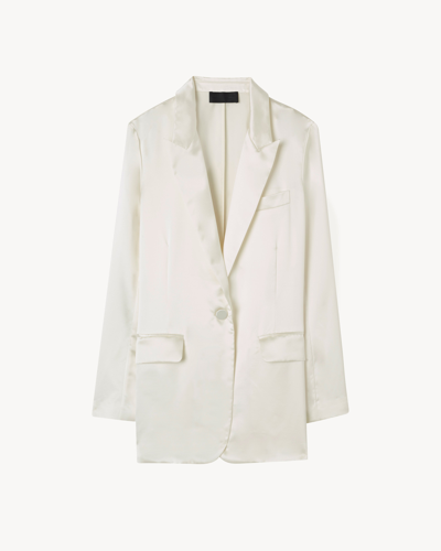 Nili Lotan Silk Eveline Jacket In White