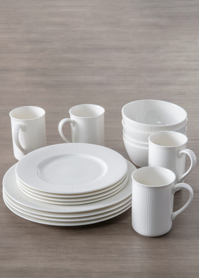 Fortessa Amanda White Embossed 16-piece Dinnerware Set
