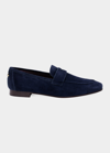 BOUGEOTTE SUEDE SLIP-ON PENNY LOAFER, NAVY