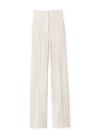 St John Silk-blend Heavy Georgette Straight-leg Pants In Cram