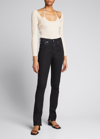 Helmut Lang High-rise Skinny Jeans In Black / Tan