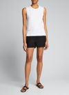 Majestic Soft-touch Boatneck Tank Top In Blanc