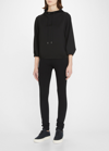 Theory Drawstring Mock Neck Sweater In Black
