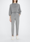 Theory Slouchy Double-knit Jogger Pants In Gray