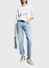 Re/done High-rise Stovepipe Jeans With Raw-edge Hem In Mid 90s