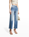 7 For All Mankind Wide-leg Cropped Comfort Stretch Jeans In Iris Blue