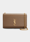 Saint Laurent Monogram Ysl Medium Chain Shoulder Bag In Taupe