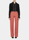 Victoria Beckham '90s High-rise Wool Straight Pants In Dusty Rose