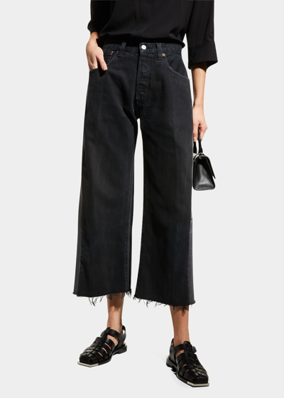 B SIDES LASSO REWORK CROPPED WIDE-LEG JEANS