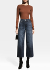 Rag & Bone Essential Ribbed Long Sleeve Top In Darkbrown
