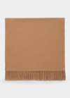 Totême Classic Wool Fringe Scarf In Light Beige