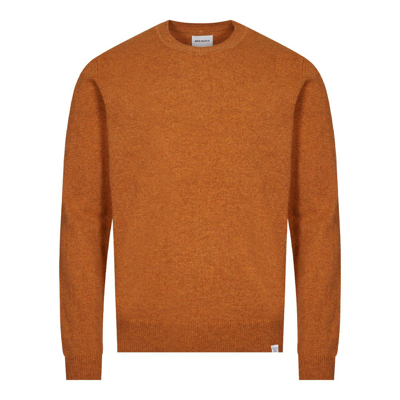 Norse Projects Sigfred Merino Wool Solid Regular Fit Crewneck Sweater In Yellow