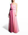 Dolce & Gabbana Multicoloured Chiffon One-shoulder Gown In Open Miscel
